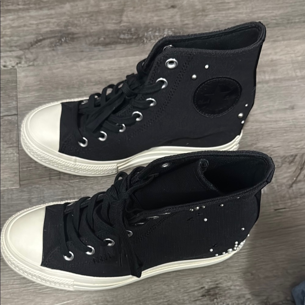 Converse Black and White High-Top Wedge - Picture 6 of 8